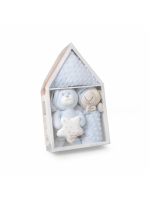 Coffret cadeau , Dou Dou et Teddy INTERBABY Couleur Bleu