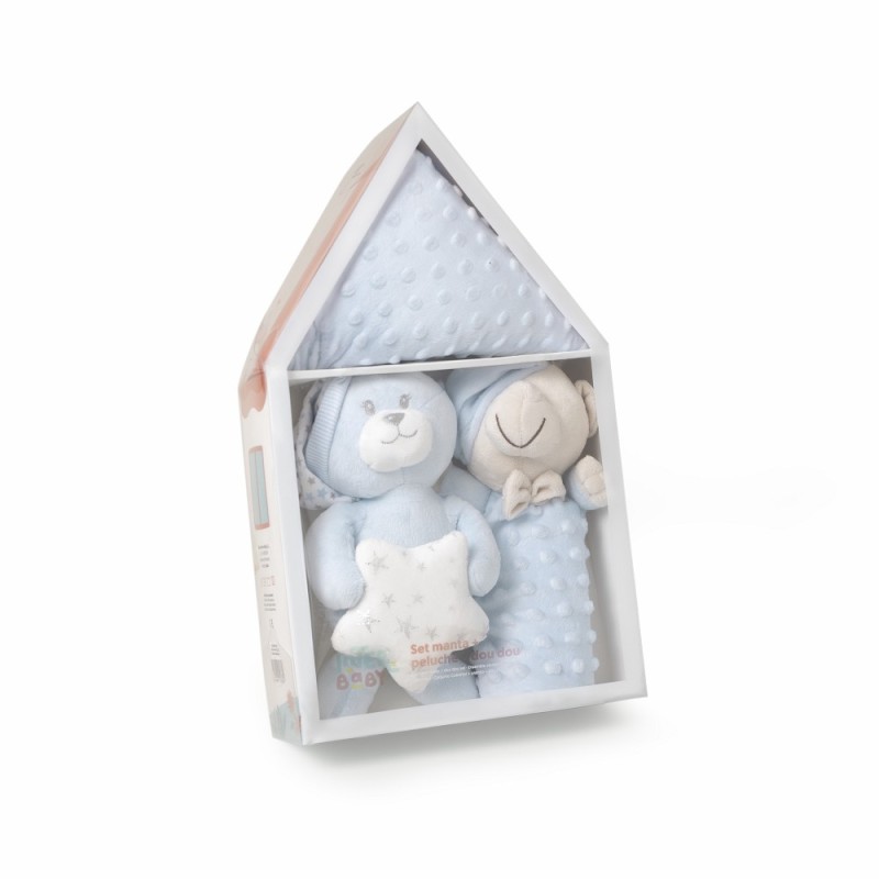 Coffret cadeau , Dou Dou et Teddy INTERBABY Couleur Bleu