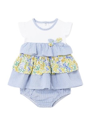 Kleid mit Coverpañal Baby Baumwolle MAYORAL Blumen