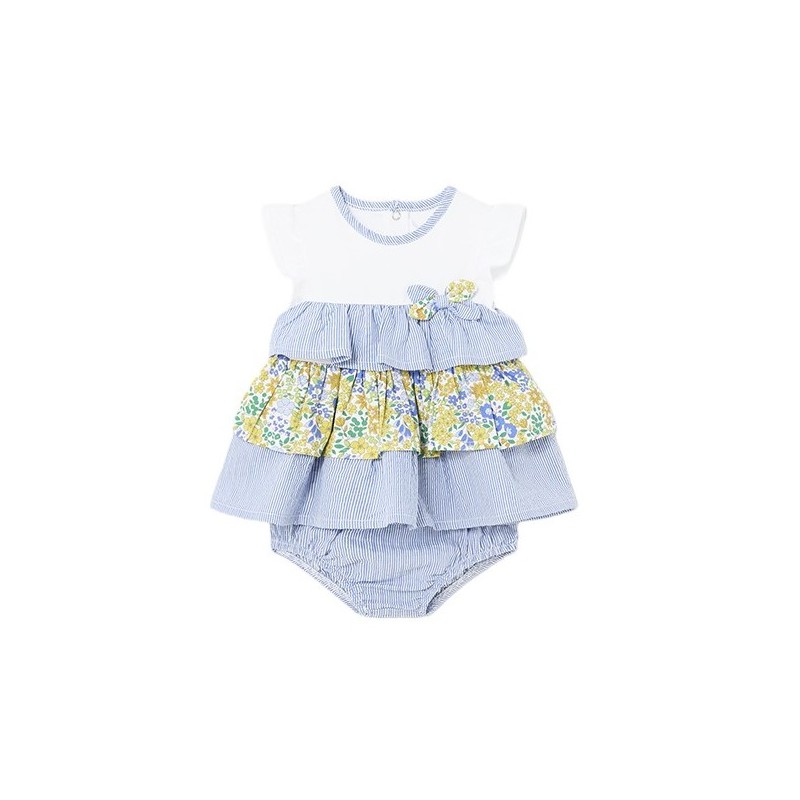 Kleid mit Coverpañal Baby Baumwolle MAYORAL Blumen