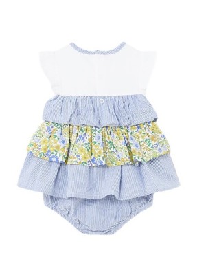 Vestido con cubrepañal Algodón Bebé MAYORAL Flores 2