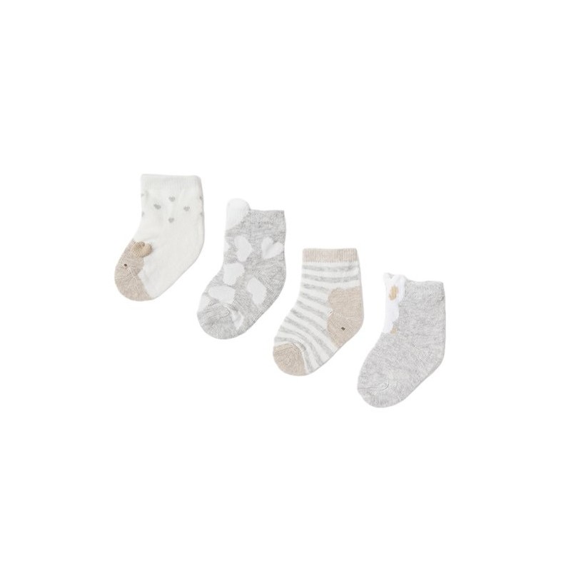 Set 4 chaussettes en coton Bébé MAYORAL Couleur Lino