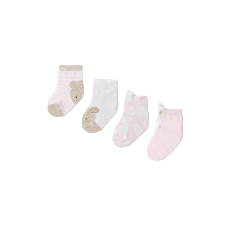 Set 4 chaussettes en coton Bébé MAYORAL Rose