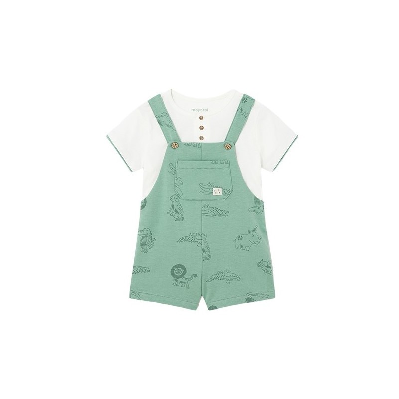 Set 2 pezzi peto e t-shirt bambino MAYORAL Eucalipto