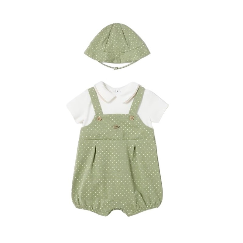 Pelele Peto Corto und Gorro Baby MAYORAL Farbe Eucalyptus