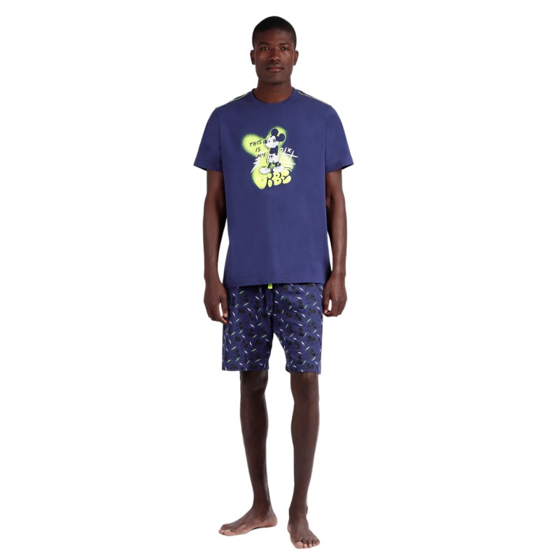 Pijama Hombre Verano DISNEY Mickey Mourse Marino