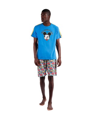 Pajama Männer Sommer DISNEY Mickey Mouse Blau