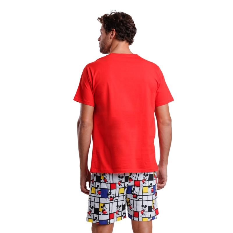 Pijama Hombre Verano DISNEY Mickey Mouse Rojo