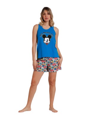 Pijama Verano Mujer DISNEY Mickey Mouse Azul