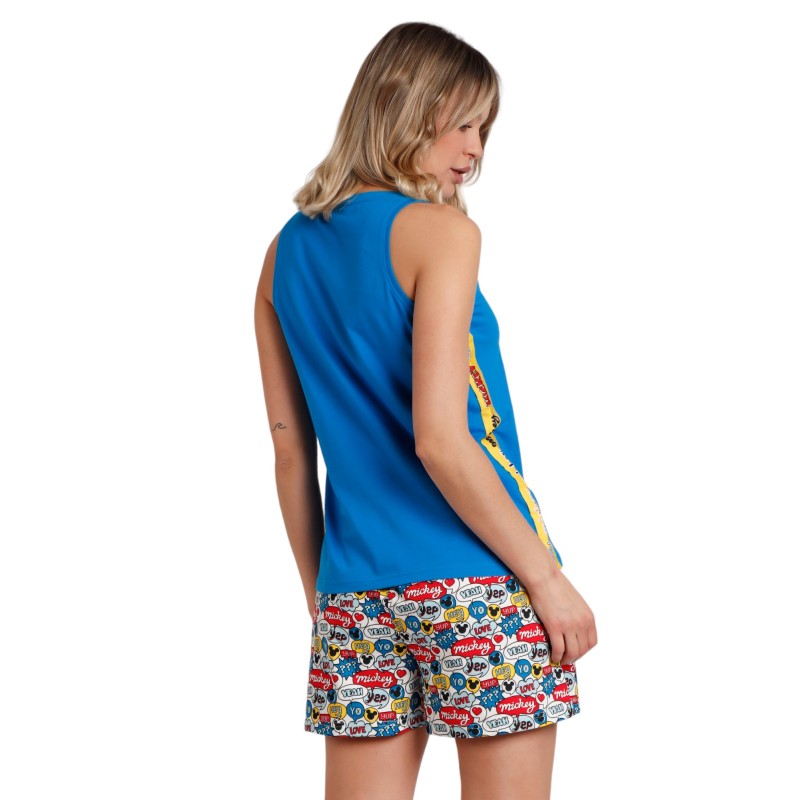 Pijama Verano Mujer DISNEY Mickey Mouse Azul