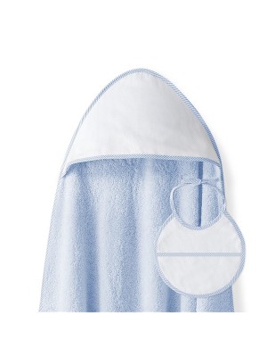 Capa de Baño y Babero Bebé INTERBABY Azul y Blanco