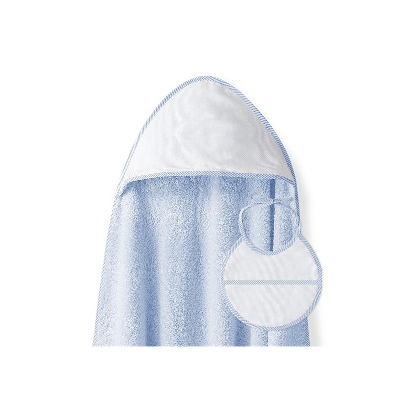 Capa de Baño y Babero Bebé INTERBABY Azul y Blanco