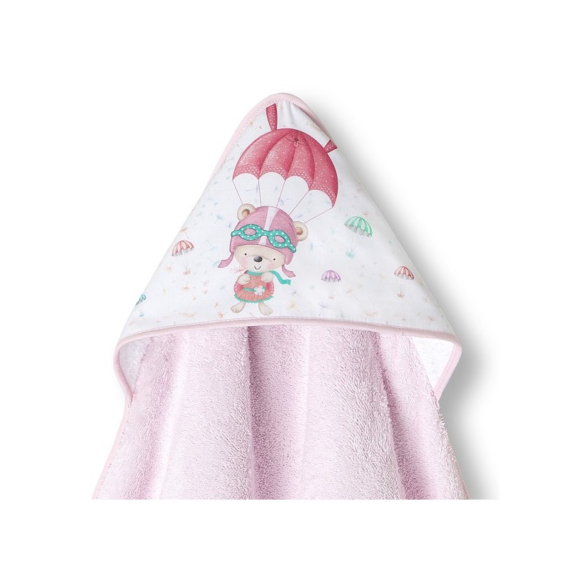 Badewanne und Babero Baby Bär Fallschirm INTERBABY Rosa