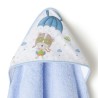 Capa de Baño y Babero Bebé Osito Paracaídas INTERBABY Azul