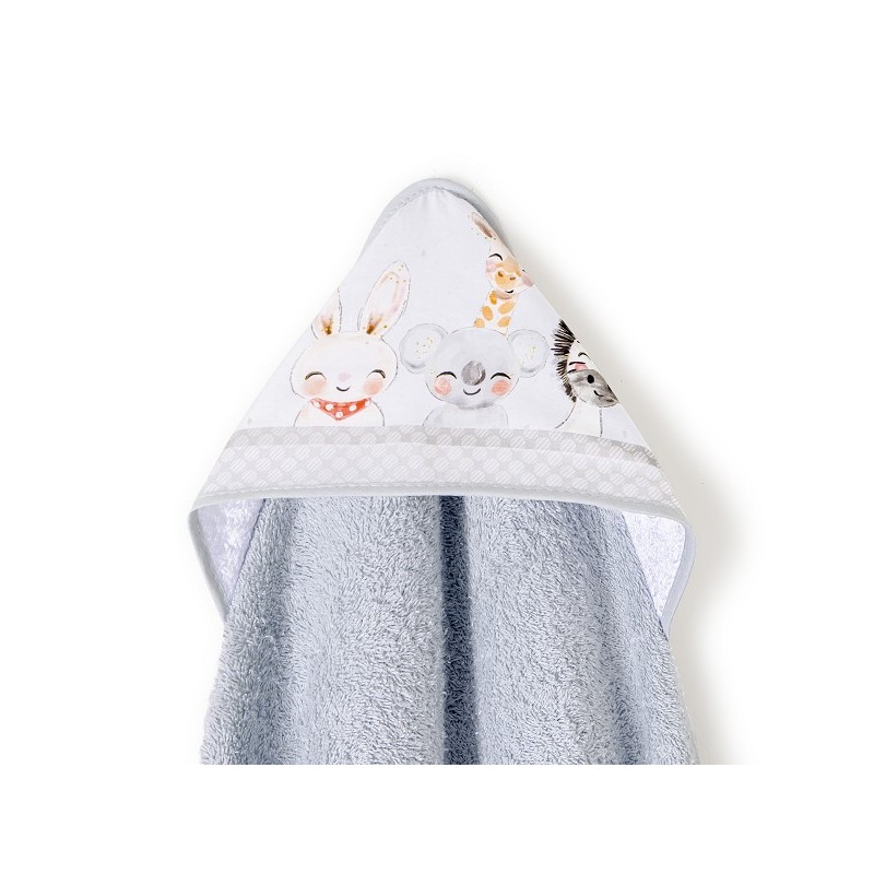 Capa de Baño y Babero Bebé Animalitos INTERBABY Gris