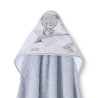 Capa de Baño y Babero Bebé Osito y Avión INTERBABY Gris