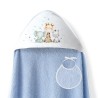 Capa de Baño y Babero Bebé Animales Babys INTERBABY Azul