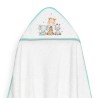 Capa de Baño y Babero Bebé Animales Babys INTERBABY Blanco y Menta