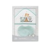 Capa de Baño y Babero Bebé Animales Babys INTERBABY Blanco y Menta