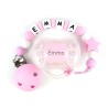 Chupete Purpurina Rosa + Cadenita Silicona Estrella Rosa personalizada