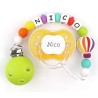 Chupete Sunset + Cadenita Silicona Globo Multicolor personalizada