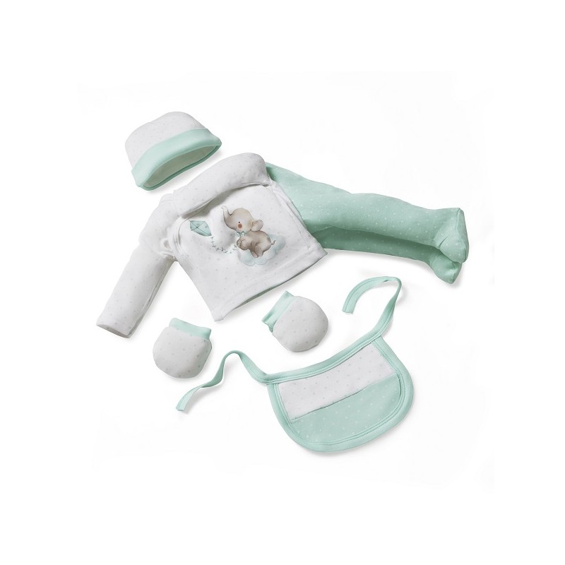 Set Regalo Bebé 5 Piezas Elefantito INTERBABY Verde