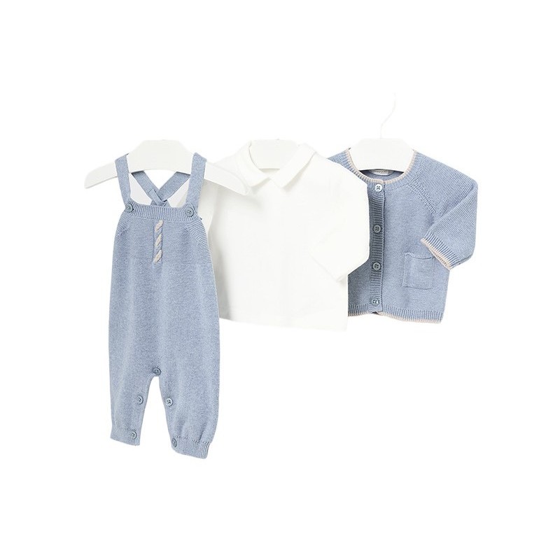 Set peto 3 pezzi tricot Baby MAYORAL Azure