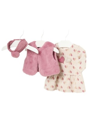 Conjunto 3 piezas chaleco pelo Bebé MAYORAL Mid Rose