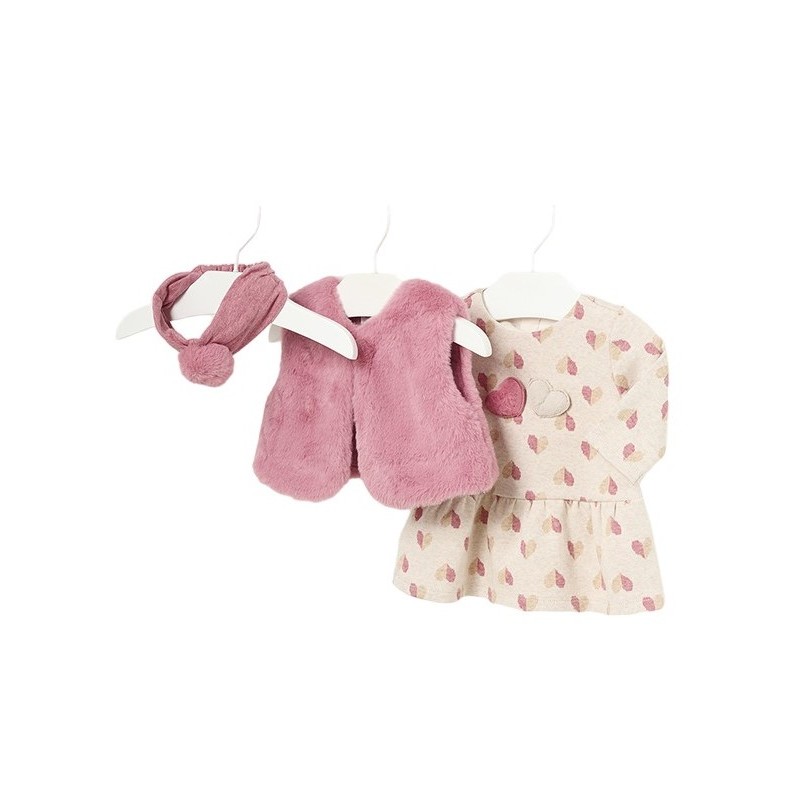 Conjunto 3 piezas chaleco pelo Bebé MAYORAL Mid Rose