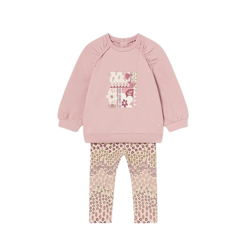 Completo leggings e felpa da bambina di Mayoral Color Petal