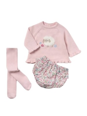 Conjunto 3 piezas recién nacida MAYORAL Rosa Baby