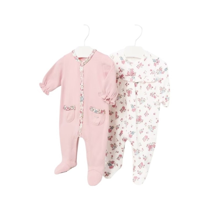 Pyjamas de fleurs fraîchement nées MAYORAL Rose