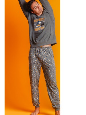 Pijama Hommes Hiver Mickey Mouse Disney Gris