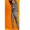 Pijama Hombre Invierno Mickey Mouse Disney Gris