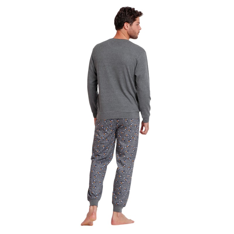 Pijama Hombre Invierno Mickey Mouse Disney Gris