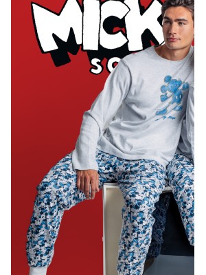 Pijama Hommes Hiver Mickey Mouse Disney Gris Jaspe