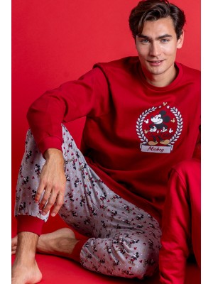 Burgunderroter Winter-Pyjama von Mickey Mouse und Disney...