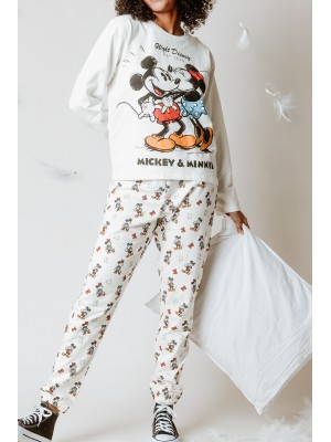 Pajama d'hiver Afelpado Femme Mickey Minnie Disney Crudo