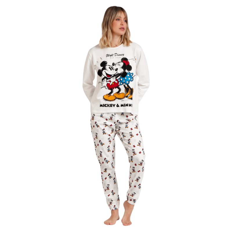 Pijama Invierno Mujer Mickey Minnie Disney Crudo