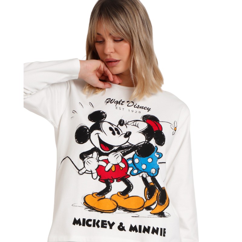 Pijama Invierno Mujer Mickey Minnie Disney Crudo