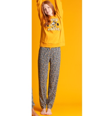 Pijama Winter Woman Minnie Mouse DISNEY Mustard