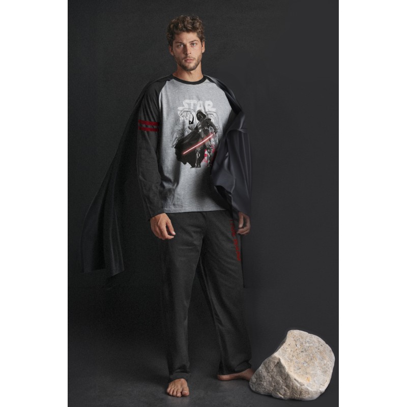 Pigiama invernale da uomo Darth Vader STAR WARS colore grigio