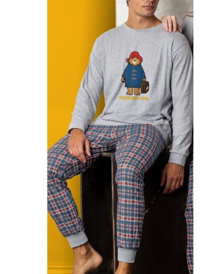 Pigiama da uomo invernale con orso grigio PADDINGTON