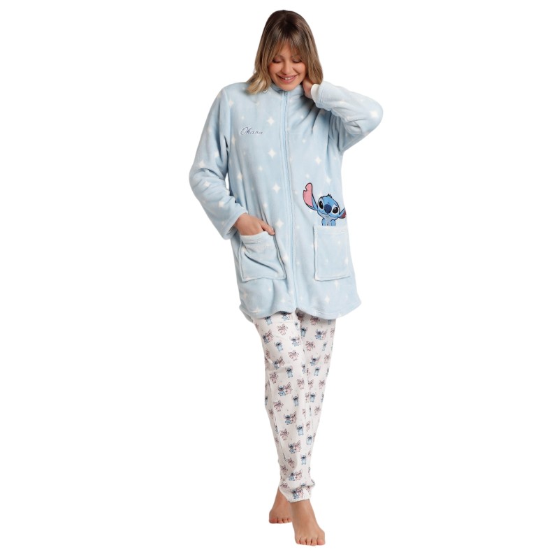 Bata Mujer Invierno Coralina Lilo & Stitch DISNEY Azul