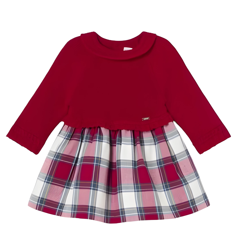 Kombiniertes Tricot Baby Kleid MAYORAL Rot