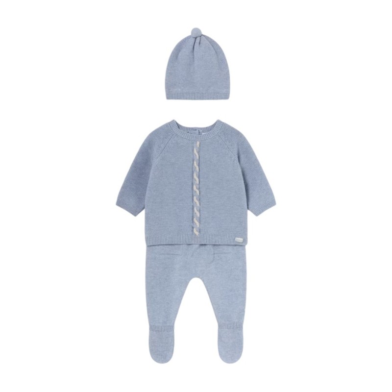 Polain e Gorro Tricot Baby Set MAYORAL Azure