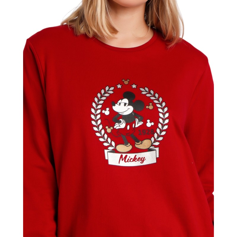 Pijama Mujer Invierno Mickey Mouse Disney Burdeos