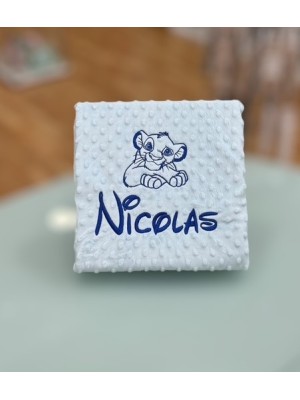 Elegante bambino colore ricamato cielo nome + disegno blu 2