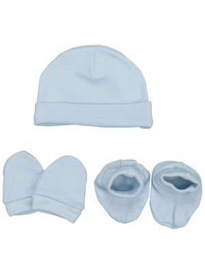 Set Recién Nacido Gorro Manoplas y Patucos AZUL