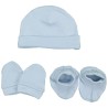 Set Recién Nacido Gorro Manoplas y Patucos AZUL